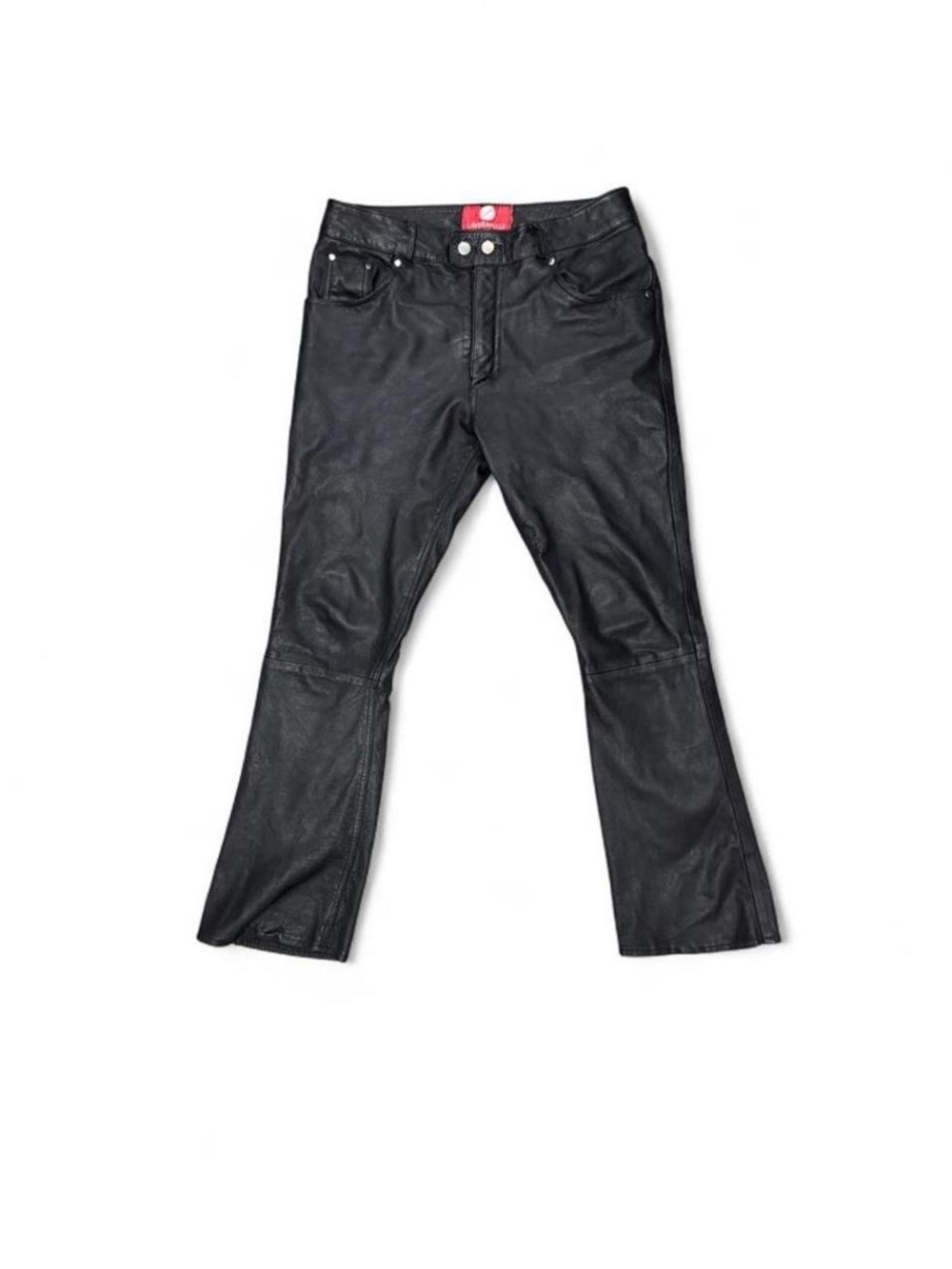Laverapelle Genuine Leather Black Flare Pants Size 34 Y2K Moto Biker Opium